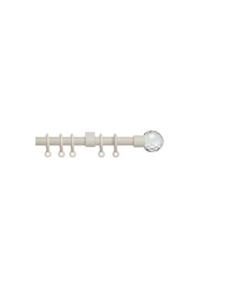 13-16mm Metal Exendable Curtain Pole Cream Cyrstal 120-210Cm
