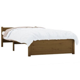 Berkfield Bed Frame Honey Brown Solid Wood 75X190 Cm Small Single - thumbnail 3
