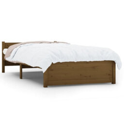 Berkfield Bed Frame Honey Brown Solid Wood 75X190 Cm Small Single - thumbnail 2