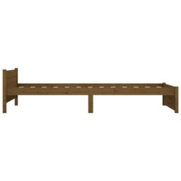 Berkfield Bed Frame Honey Brown Solid Wood 75X190 Cm Small Single - thumbnail 6