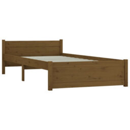 Berkfield Bed Frame Honey Brown Solid Wood 75X190 Cm Small Single - thumbnail 4