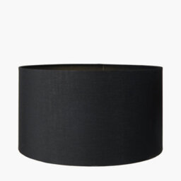 Pacific Lifestyle 25Cm Black Poly Cotton Drum  Lampshade Cylinder Table Lamp Shades - thumbnail 2