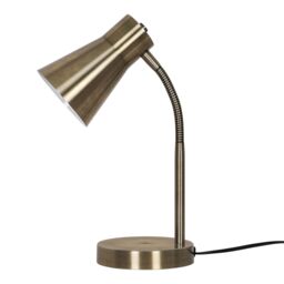 GoodHome Hetange Retro Satin Antique Brass Table Lamp - thumbnail 4