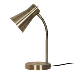 GoodHome Hetange Retro Satin Antique Brass Table Lamp - thumbnail 3