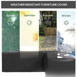 Outsunny L-Shaped Rattan Corner Sofa Cover Waterproof Oxford Fabric 250X250X79Cm - thumbnail 4