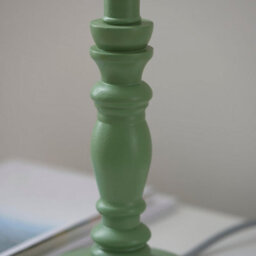 Loops Set Of 2 Elegant Wooden Table Lamp Bases In Satin Cotswold Green With Brass Accents - thumbnail 4