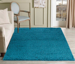 Desire Rugs Plain Living Room Shaggy Area Rugs Teal 60X110 Cm - thumbnail 1