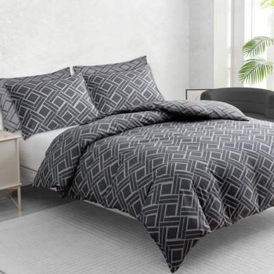 Lazzaro Portal Luxury Microfibre Super King Duvet Cover Set Ultrasoft Durable Easy Care With Zipper Closure - image 1