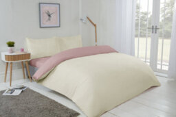 Brights Reversible Duvet - Cream / Blush Pink - thumbnail 2