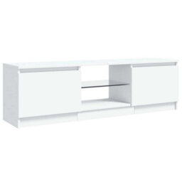 Berkfield Modern Tv Cabinet With Led Lights White 120X30X35.5 Cm - thumbnail 7