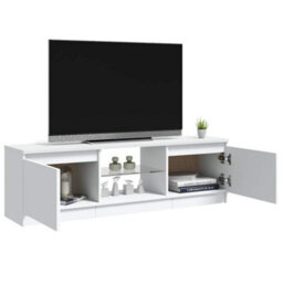 Berkfield Modern Tv Cabinet With Led Lights White 120X30X35.5 Cm - thumbnail 6