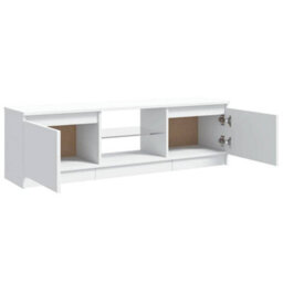 Berkfield Modern Tv Cabinet With Led Lights White 120X30X35.5 Cm - thumbnail 8
