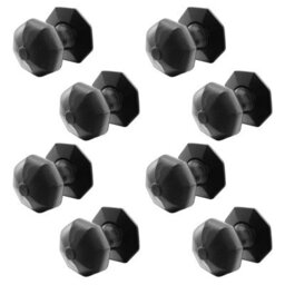 Afit Black Iron Door Knobs - 4 Pairs Of Cast Iron Antique Octagonal Mortice Knobs - thumbnail 1