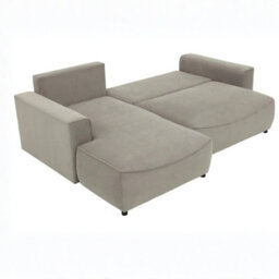 Beliza Corner Sofa Bed Has Storage Dl Folding Mechanism 150 And 208 Cm Sleeping Area Upholstered L Shape Sofa Terracotta Right - thumbnail 2