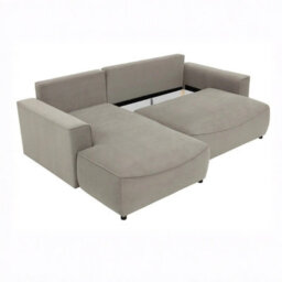 Beliza Corner Sofa Bed Has Storage Dl Folding Mechanism 150 And 208 Cm Sleeping Area Upholstered L Shape Sofa Terracotta Right - thumbnail 3