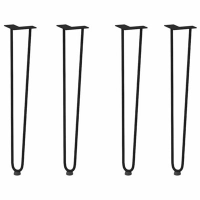 Berkfield Modern Hairpin Legs For Console Tables For Console Table 4 Pcs Black 72 Cm Solid Steel