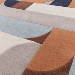 Terracotta Handmade Abstract Geometric Wool 12-14mm Thick Stain-Resistant Rug For Bedroom, & Dining Room-160Cm X 230Cm - thumbnail 7