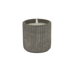 Luxe  Collection  Natural  Glow  Grey  Ribbed  Large    Led  Candle