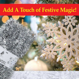 Christmas Tinsel Decorations For Christmas Tree (Silver) - thumbnail 5