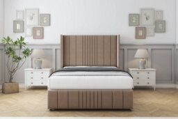 "Comfort Grace Mink Plush Divan Bed Set No Drawers - 54"" Wingback & 12"" Footboard 3' Single" - thumbnail 1