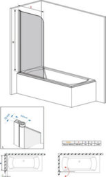 Rinse bathrooms Rinse Single Ended 1700X700mm Bath + Matte Grey Traditional Bath Mdf Front Panel + End Panel + Chrome Round Bath Screen - thumbnail 8
