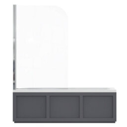Rinse bathrooms Rinse Single Ended 1700X700mm Bath + Matte Grey Traditional Bath Mdf Front Panel + End Panel + Chrome Round Bath Screen - thumbnail 2