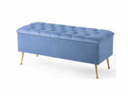 150Cm Amara Chesterfield Ottoman Storage Bench - Plush Velvet Shoes Bench - Duck Egg Upholstery Footstool Storage With Legs - thumbnail 3