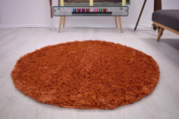 Bravich Terracotta Thick Shaggy Circle Rug - California - 150Cm - thumbnail 1