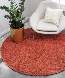 Bravich Terracotta Thick Shaggy Circle Rug - California - 150Cm - thumbnail 2