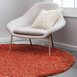 Bravich Terracotta Thick Shaggy Circle Rug - California - 150Cm - thumbnail 3