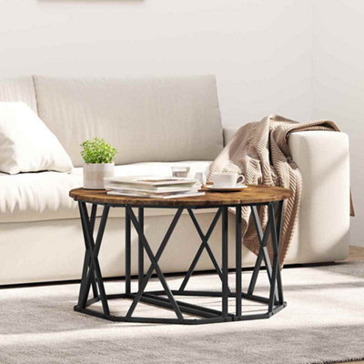Berkfield Coffee Table - Smoked Oak, 80X80X42 Cm, Made From Engineered Wood - image 1