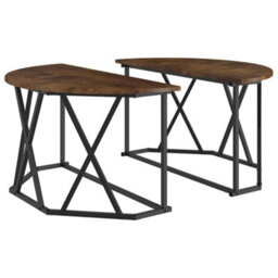 Berkfield Coffee Table - Smoked Oak, 80X80X42 Cm, Made From Engineered Wood - thumbnail 2