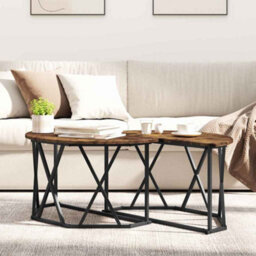 Berkfield Coffee Table - Smoked Oak, 80X80X42 Cm, Made From Engineered Wood - thumbnail 4