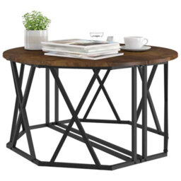 Berkfield Coffee Table - Smoked Oak, 80X80X42 Cm, Made From Engineered Wood - thumbnail 3