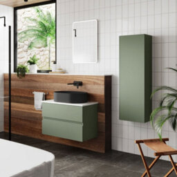 Hudson Reed Urban Soft Black Wall Hung 1 Door Tall Cabinet With Silent Close, 1200 X 400 X 255 - thumbnail 3