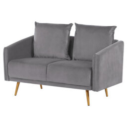 Beliani Sofa 2 Seater Maura Velvet Grey - thumbnail 4
