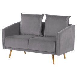 Beliani Sofa 2 Seater Maura Velvet Grey - thumbnail 5