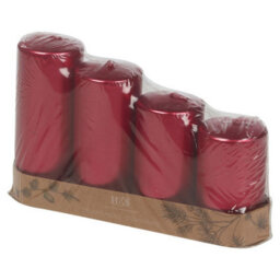 Urbn-Living Urbnliving Mix Set Of 4 Variable Sizes Decorative Christmas Red Pillar Wax Candles For Wedding Church Party & Home Decor - thumbnail 6