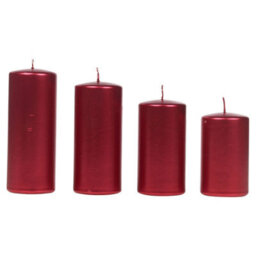 Urbn-Living Urbnliving Mix Set Of 4 Variable Sizes Decorative Christmas Red Pillar Wax Candles For Wedding Church Party & Home Decor - thumbnail 7