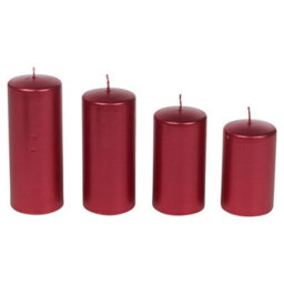 Urbn-Living Urbnliving Mix Set Of 4 Variable Sizes Decorative Christmas Red Pillar Wax Candles For Wedding Church Party & Home Decor - thumbnail 4