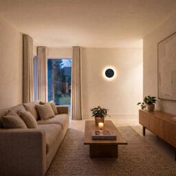 Happy Homewares Modern Circular Halo Led Wall Lighting Fitting In Matte Sand Black - thumbnail 4