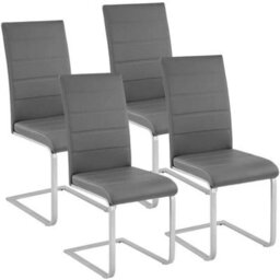 Premium High Back Dining Chairs Set Of 4 Grey - thumbnail 8