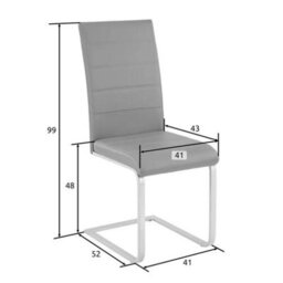Premium High Back Dining Chairs Set Of 4 Grey - thumbnail 4