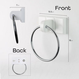 Divchi Towel Holder Black Chrome Plated Towel Rail Bath Towel Ring Wall Mounted For Kitchen Bathrooms Hand Towel Ring Accessories - thumbnail 5