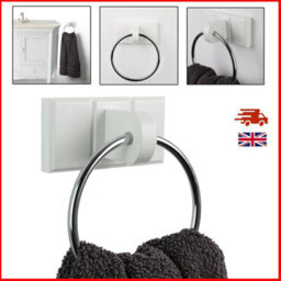 Divchi Towel Holder Black Chrome Plated Towel Rail Bath Towel Ring Wall Mounted For Kitchen Bathrooms Hand Towel Ring Accessories - thumbnail 8