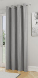 Enhanced Living Nightfall Plain Supersoft Grey Thermal Blockout (Single) Eyelet Door Curtain - 66 X 84 Inch (168 X 214Cm) - thumbnail 1