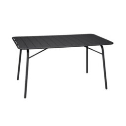 Sweeek - Folding Metal Garden Table 140 Cm + 6 Chairs, Anthracite - Amelia + Liva - thumbnail 3