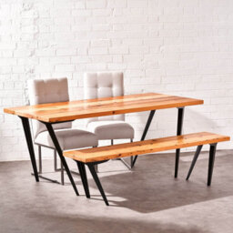 Timber Foundry Angled Leg Dining Table 8-10 Seater + 1 Bench, Dark Walnut - thumbnail 2