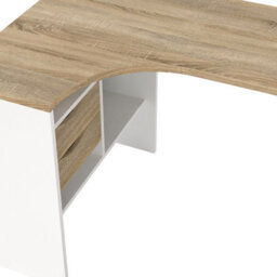 Furniture To Go Function Plus Corner Desk 2 Drawers In White And Oak  (W) 145.1 X (H) 76.8 X (D) 81Cm - thumbnail 8