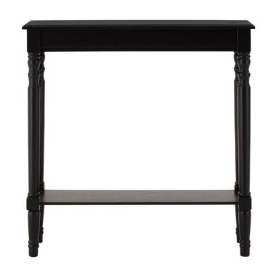 Orsina Black Console Table For Hallway, Pine Wood Hallway Table For Home Office Décor, Wood Table With Carved Legs - image 1